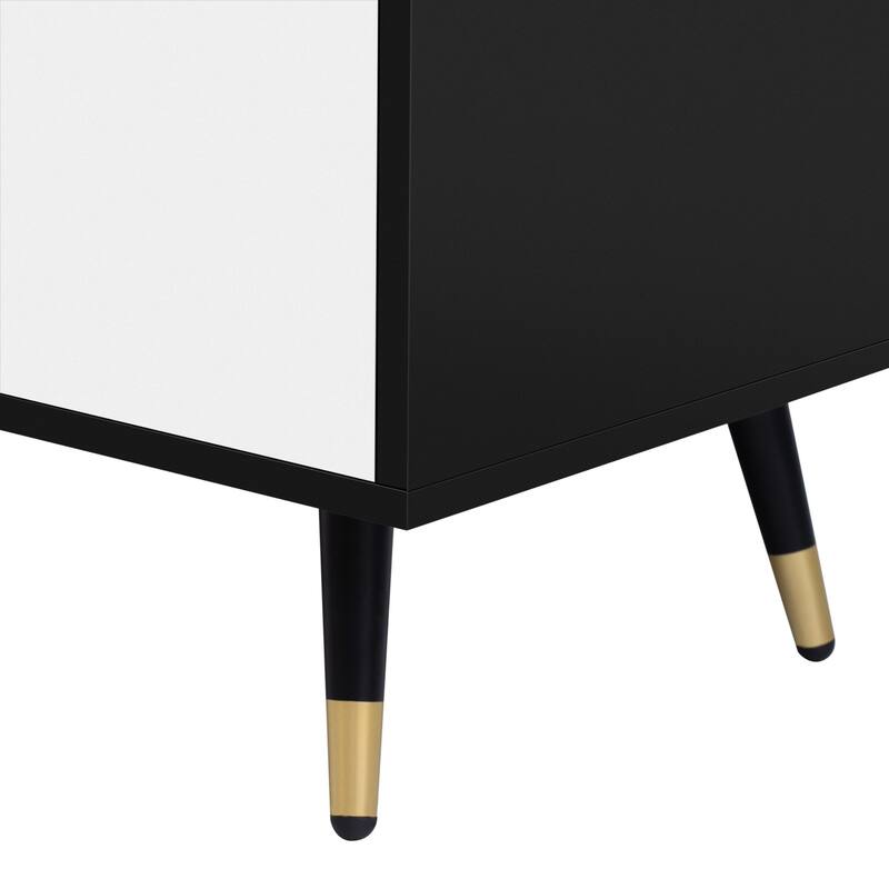 TV Stand with 2 Cabinets and Open Compartment