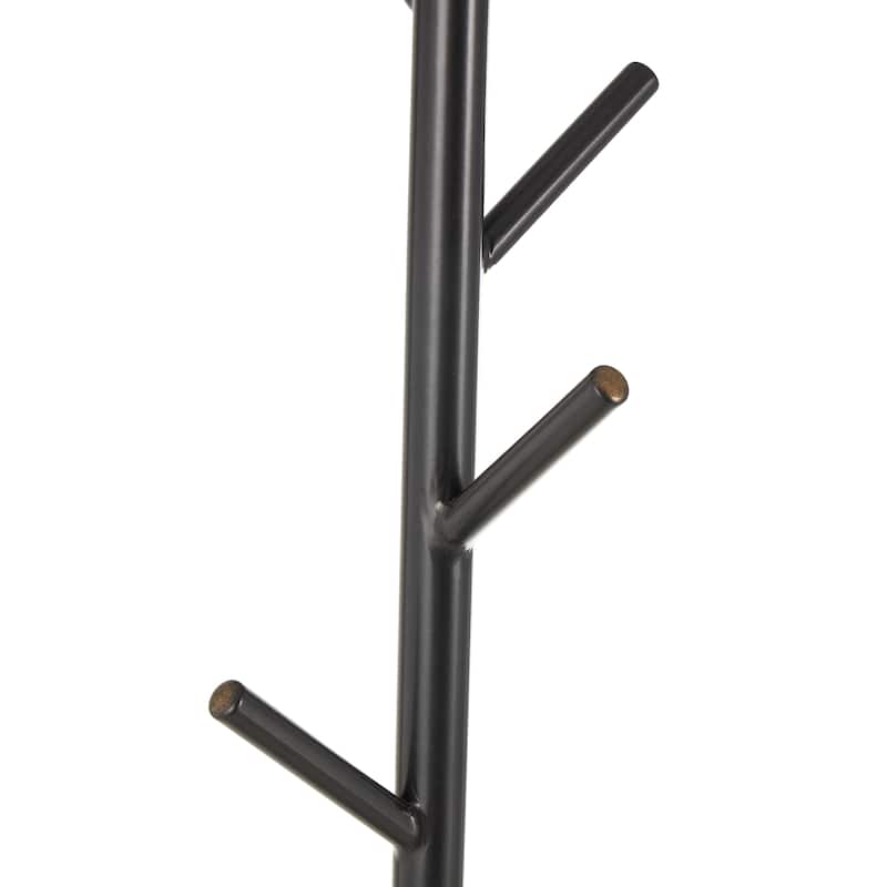 Metal 8 Hook Coat Rack with Triangle Legs - Black - Roche River Decor - 20"W x 20"L x 71"H