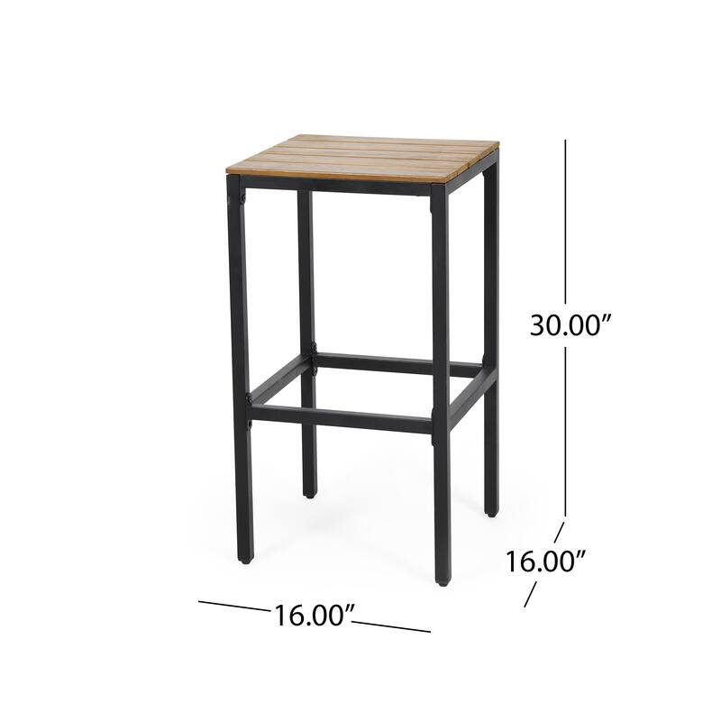 Modern Industrial Barstool Set, Metal Frame Wood Seat, Counter High Chair, Backless Dining Chair, Cafe Patio Outdoor Bar Chair