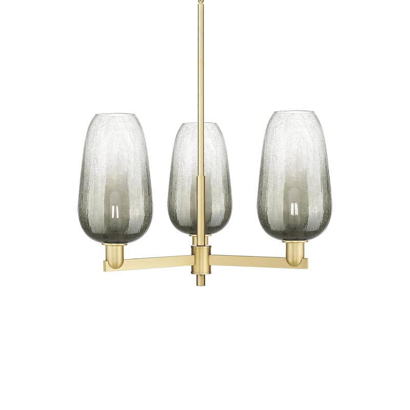 Innovations Lighting 716-3CR-17-18 Brookhaven Flute Chandelier - Satin Gold / Slate