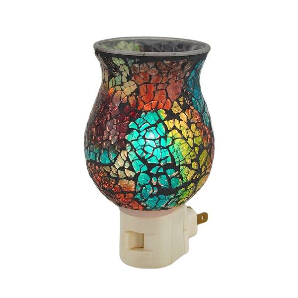 Shop Multicolored Mosaic Crackle Glass Night Light Overstock