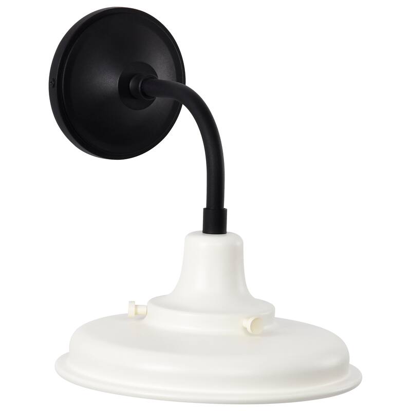 Morris Small Outdoor Lantern Black Finish White Shade