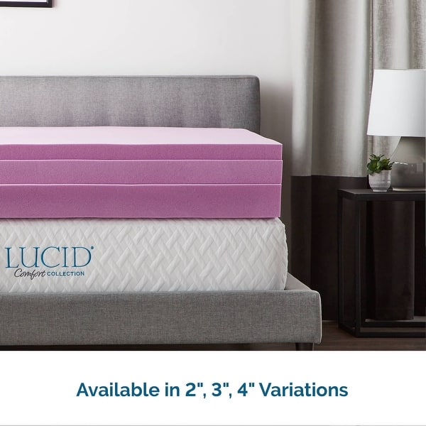 Lucid Comfort Collection Lavender And Aloe Memory Foam Mattress Topper Overstock 68