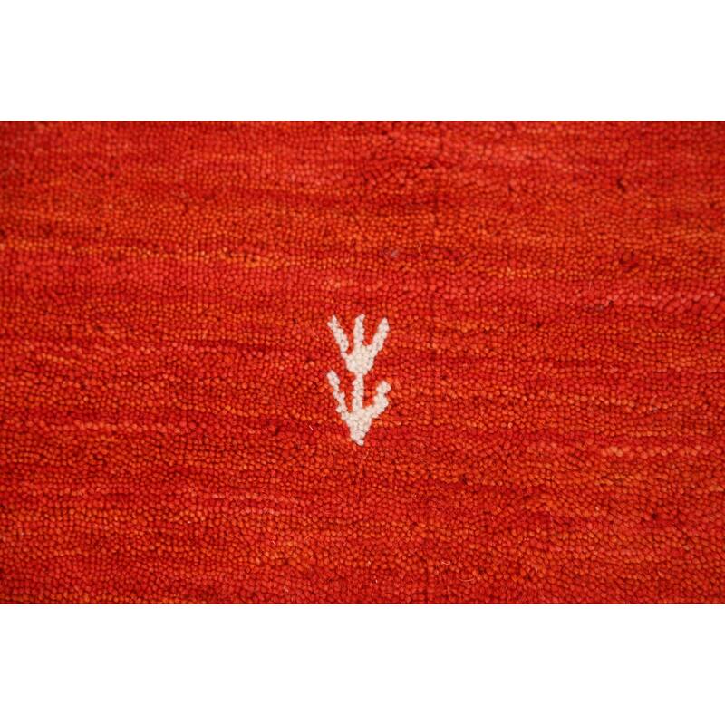 Hand Knotted Oriental 100% Wool Carpet Tribal Animal Pictorial Oranges & Rust Gabbeh Area Rug - 6' 6'' X 4' 6''