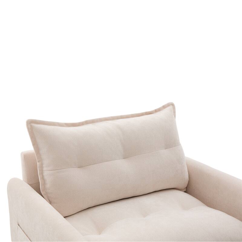 GDFStudio - Chenille 36.22" Swivel Barrel Chair