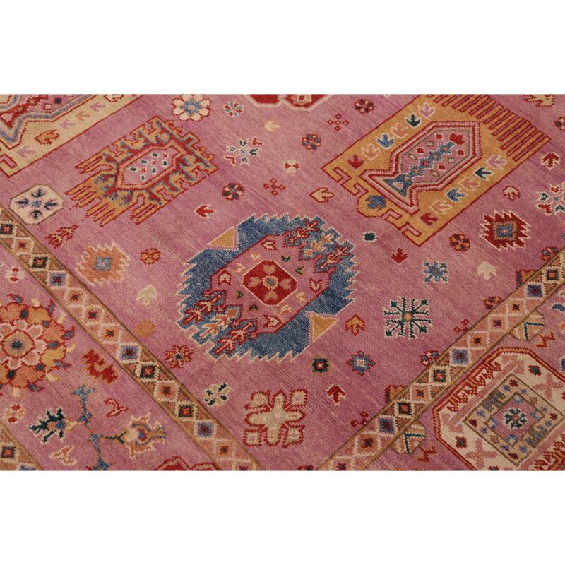 Bohemian Kazak Elijah Purple/Purple Wool Rug - 8'2'' x 9'7''