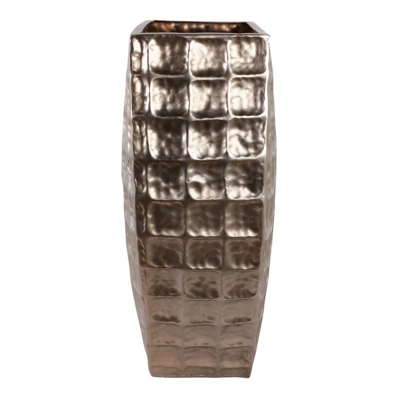 Aluminum Planter Textured Geometric Tapered Square Modern Accent