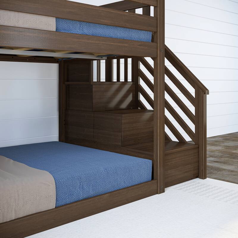 Max and Lily Classic Low Bunk with Stairs and Easy Slide