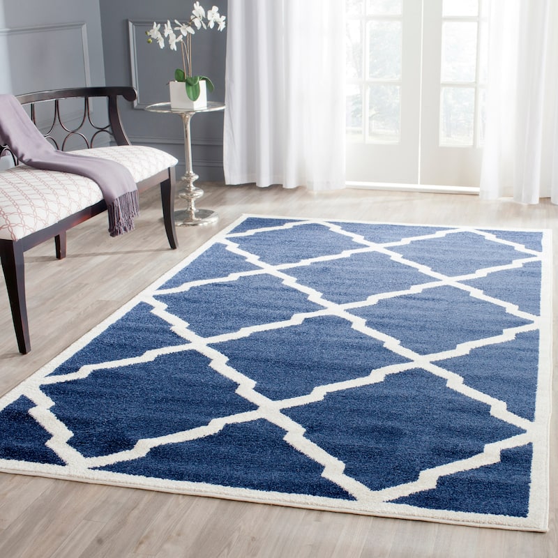 SAFAVIEH Amherst Teresinha Modern Rug - 5'3" x 8' - Navy/Beige