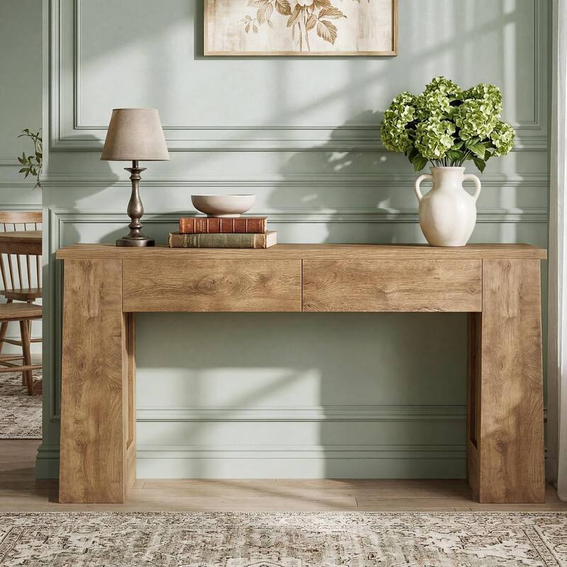 63-Inch Console Table with Drawers, Modern Long Entryway Sofa Table for Living Room - 63" W x 11.8" D x 31.5" H
