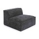 preview thumbnail 7 of 13, Mindy Chenille Basketweave Armless Chair Charcoal