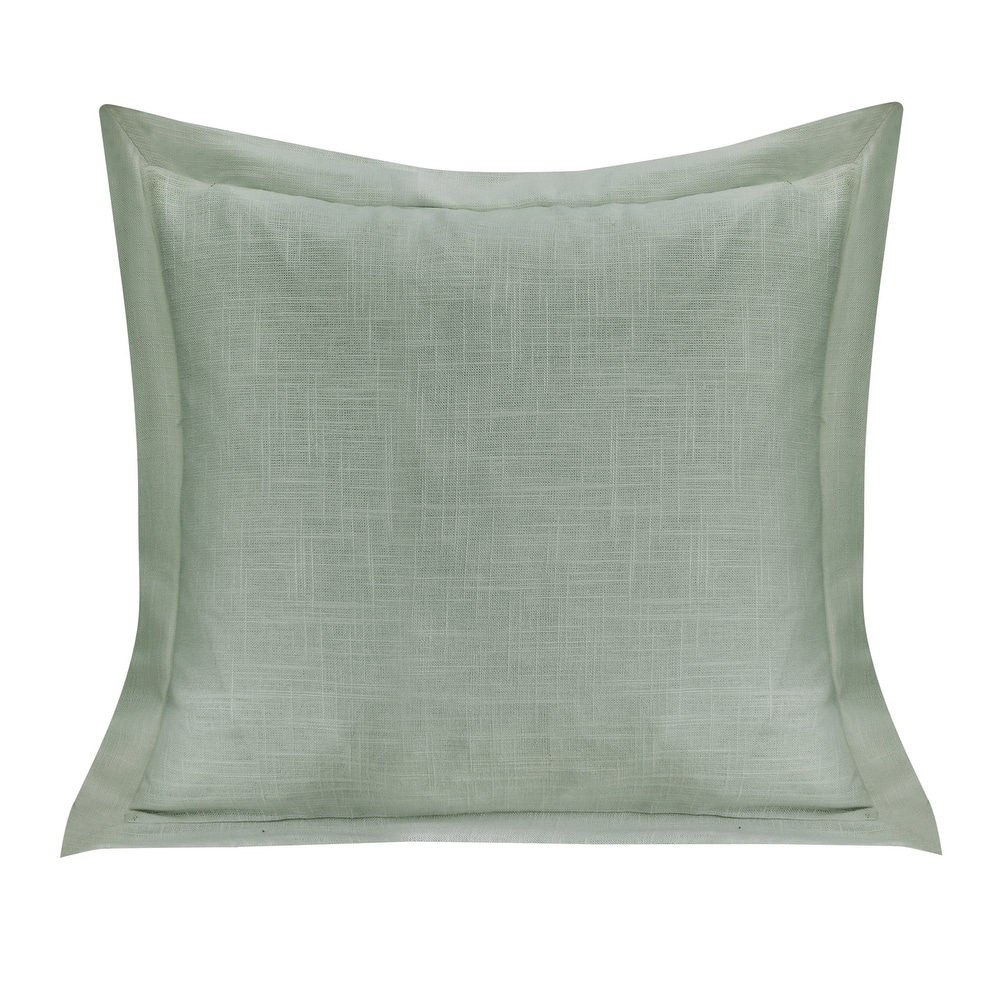 HiEnd Accents Luna Single Flanged Washed Linen Pillow, 20"x20"