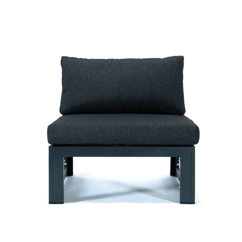 Chelsea Modern 5-Piece Aluminum Outdoor Patio Conversation Set with Coffee Table with Removable and Washable Cushion Covers