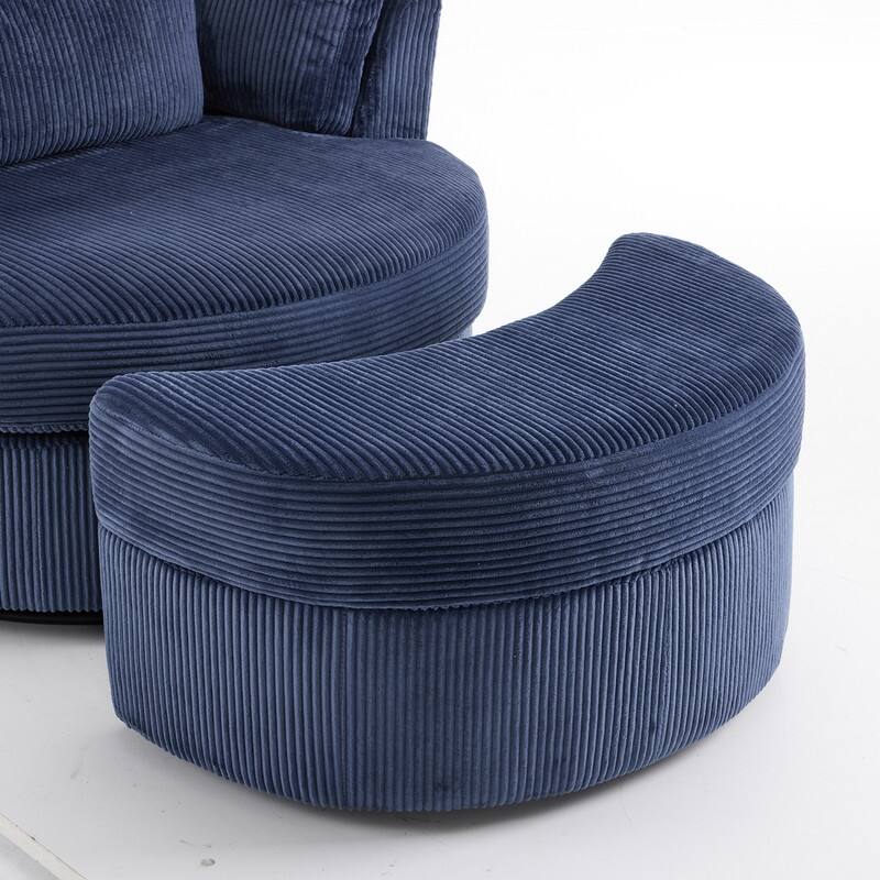 Velvet Crescent Wedge Ottoman