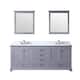 Dukes 80 in. W x 22 in. D Navy Blue Double Bath Vanity, Carrara Marble Top, Faucet Set, and 30 in. Mirrors - Grey - Double Vanities