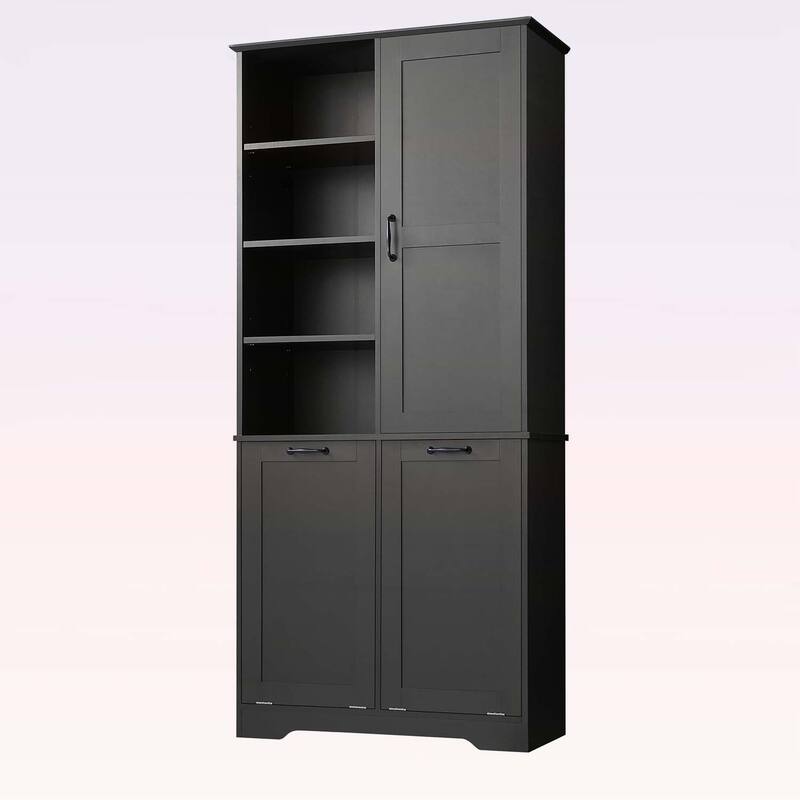 Stylish and Functional Bathroom Storage Cabinet with Doors,Drawers,Tilt-Out Laundry Hamper