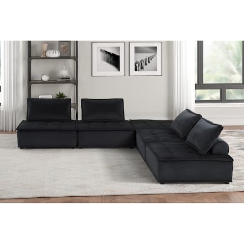 Anna Velvet 5 Pc Sectional Sofa