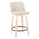 Option Cream Noise Fabric/Round Black Footrest