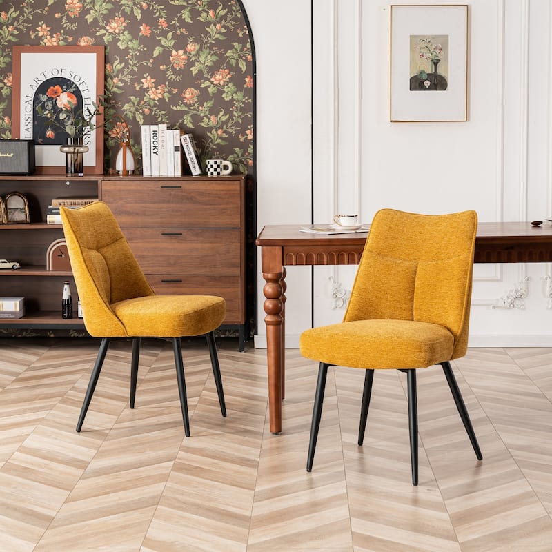 Modern Upholstered Fabric Kitchen & Dining Room Chairs Set of 2