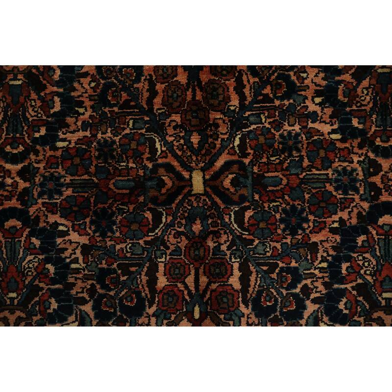 Hand Knotted Oriental 100% Wool Carpet Traditional Floral Oranges & Rust Lilian Area Rug - 11' 3'' X 8' 5''