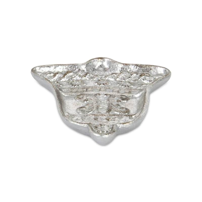 HomeRoots 5" Silver Cast Iron Christmas Bell Trinket Tray - 5.00 in. x 0.75 in. x 6.50 in.