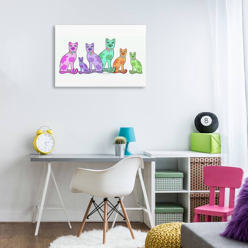 Stupell Funky Whimsical Cats Canvas Wall Art Design By Katie Conley