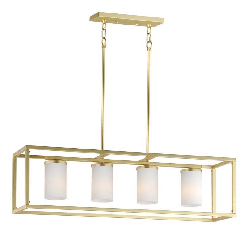 Maxim 10288 Lateral 4 Light 36" Wide Pillar Candle Linear Pendant - Satin Brass