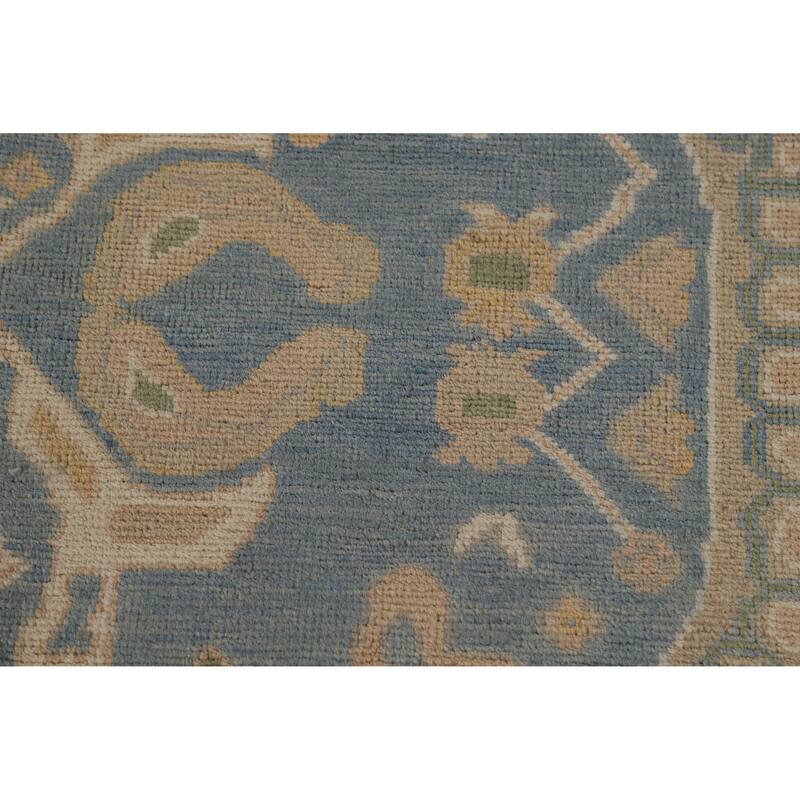 Hand Knotted Oriental 100% Wool Carpet Transitional Medallion Peach Oushak Area Rug - 10' 0'' X 8' 2''