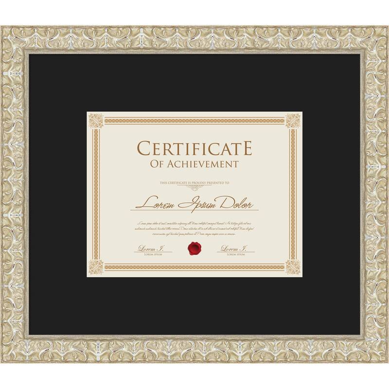 Lila Picture Frame, Photo Frame - 17x14.5 Matted Black 11x9 - Lila Silver