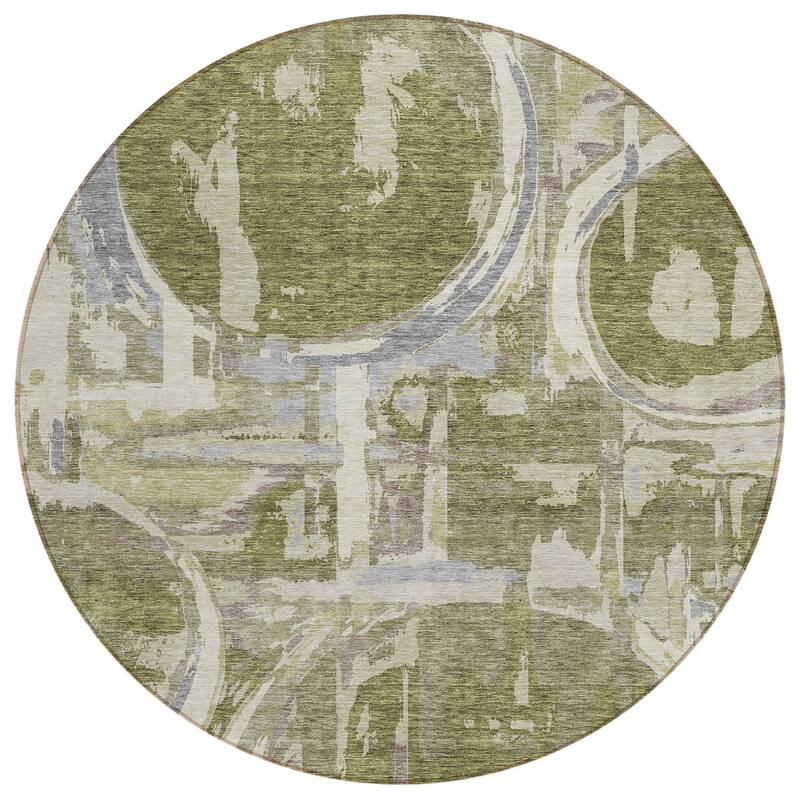 Machine Washable Indoor/ Outdoor Chantille Contemporary Abstract Rug