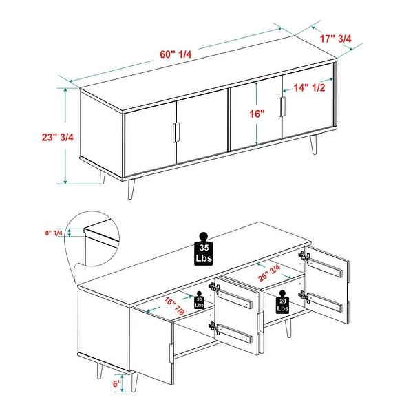 Middlebrook MidCentury Modern Solid Wood TV Stand On Sale Bed Bath & Beyond 36808537