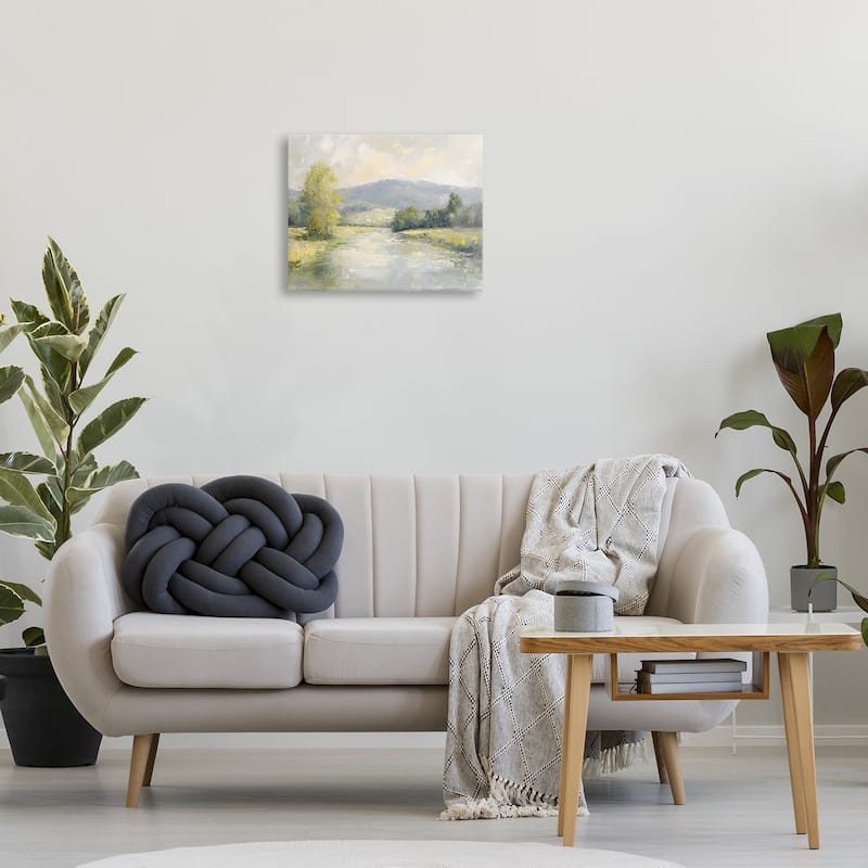 Stupell Abstract River & Mountain Scene Canvas Wall Art Design By Petal Prints Design