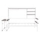 preview thumbnail 21 of 54, Roomfitters Twin/ Full Size Metal Daybed with Movable Desk, Metal Grid Design, Functional Shelves and Hanging Rack
