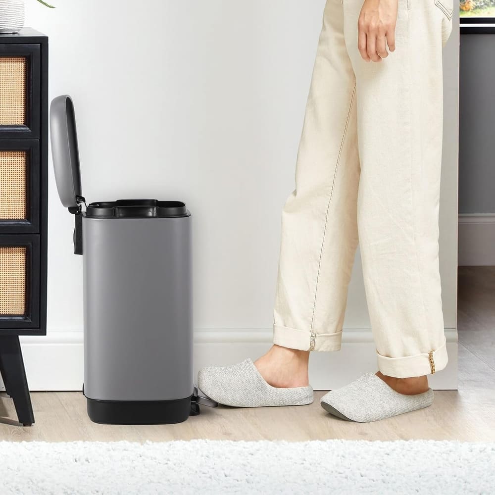 12 Litre Stainless Steel Kitchen Waste Bin, White