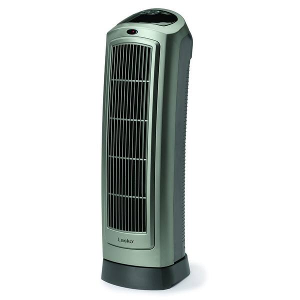Shop Lasko 5538 23 In Digital Ceramic Tower Heater With Save Smart Technology And Remote Control Gray Overstock 15012319
