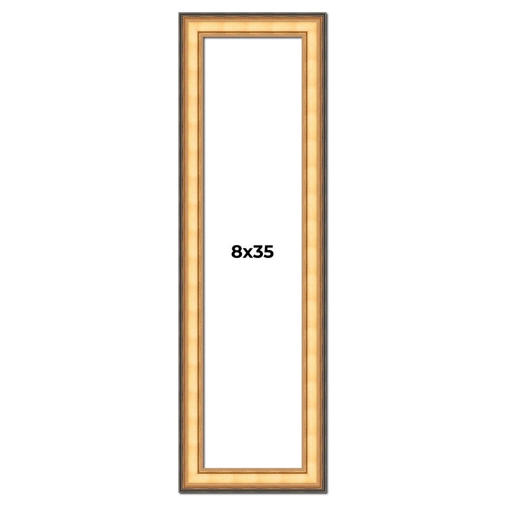 8x35 Frame Gold Plein Aire Solid Wood Picture Frame Width 2 Inches |