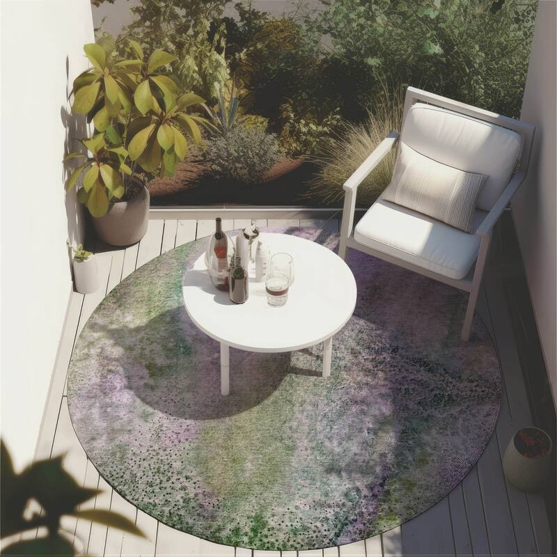 Almisi Contemporary Abstract Weather Resistant Modern Chic Outdoor Rug