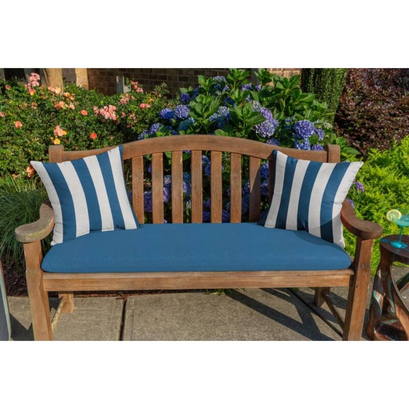 Sunbrella Stripe Fabric 1-Piece Indoor/Outdoor Square Throw Pillow, 18"W x 18"L