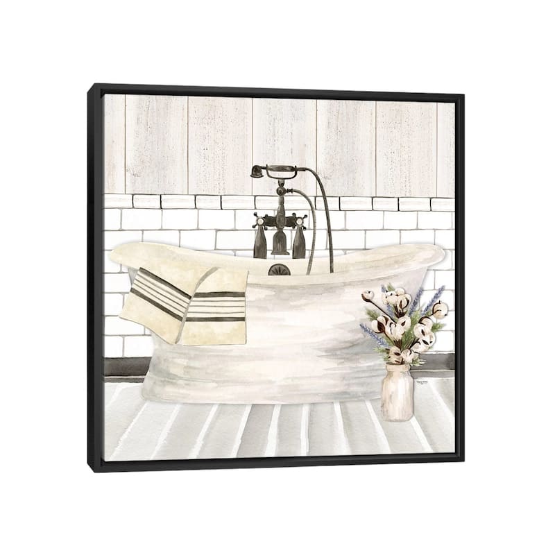 iCanvas "Farmhouse Bath I Tub" by Tara Reed Framed Canvas Print - Black - 37x37