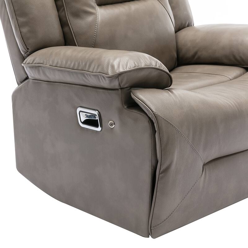 360° Swivel Rocker Recliner with LED Lights, Manual Media Chair