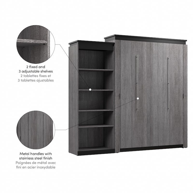 Orion Queen Murphy Bed with Shelves (97W) by Bestar