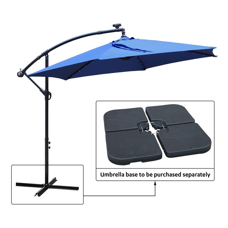Maypex 10 Feet Solar Offset Outdoor Patio Umbrella