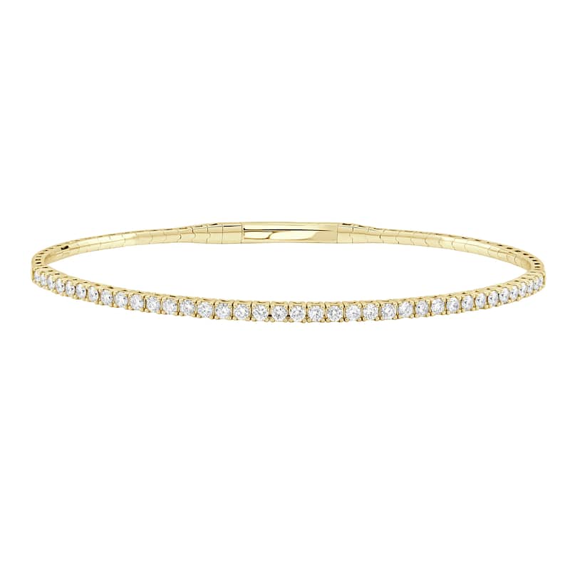 Auriya 14k Gold Lab Grown Diamond Bangle Bracelet 1.00 ct. tw. (E-F, SI1-SI2) - Yellow