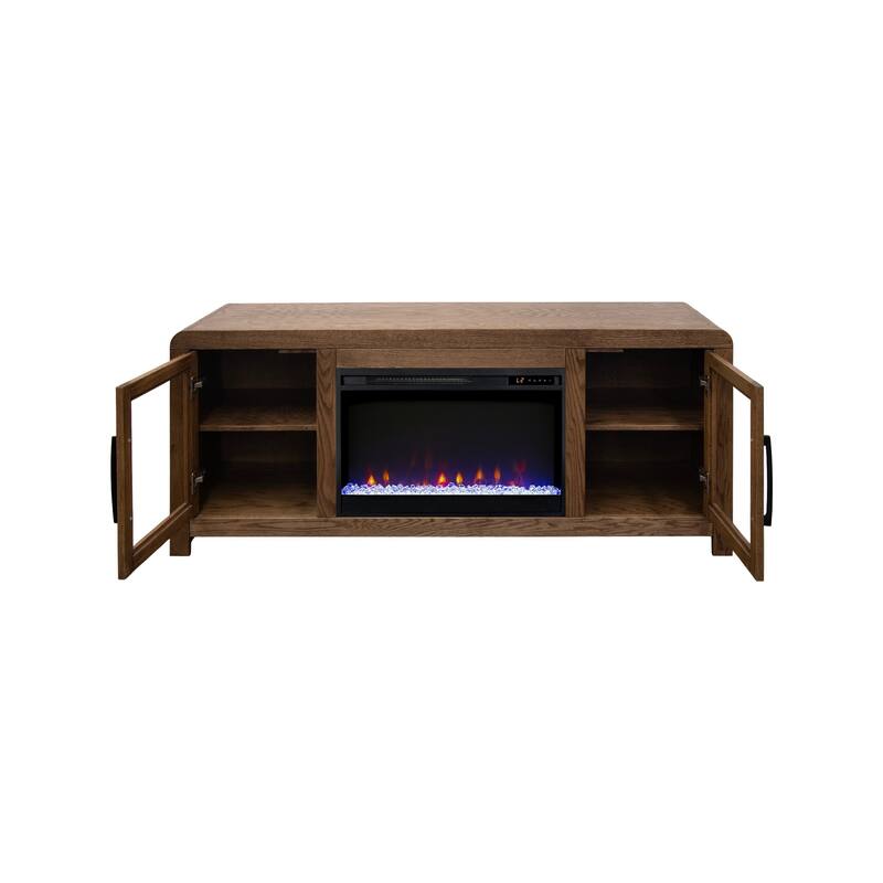 Bridgevine Home Haven 65 inch Fireplace TV Stand, for TVs up to 75 inches, Minimal Assembly