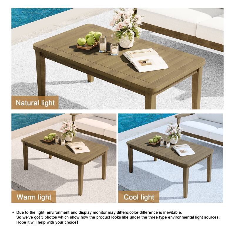 Iconic Classic Teak Outdoor Patio Rectangular Coffee Table