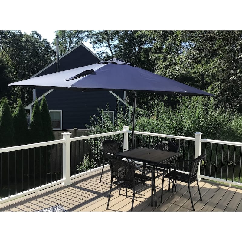 PURPLE LEAF 10 ft Square 360 Degree Rotation Patio Cantilever Umbrella