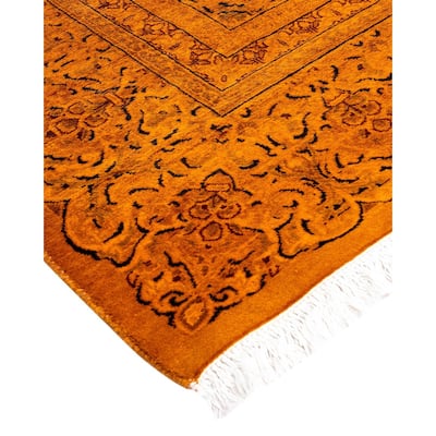 Fine Vibrance, One-of-a-Kind Hand-Knotted Area Rug - Orange, 8' 1" x 9' 10" - 8' 1" x 9' 10"
