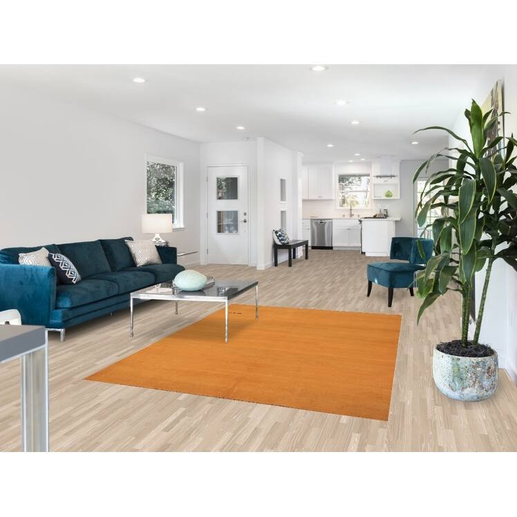 Modern Gabbeh Oriental Area Rug Hand-Knotted Wool Carpet - 5'5" x 7'5"