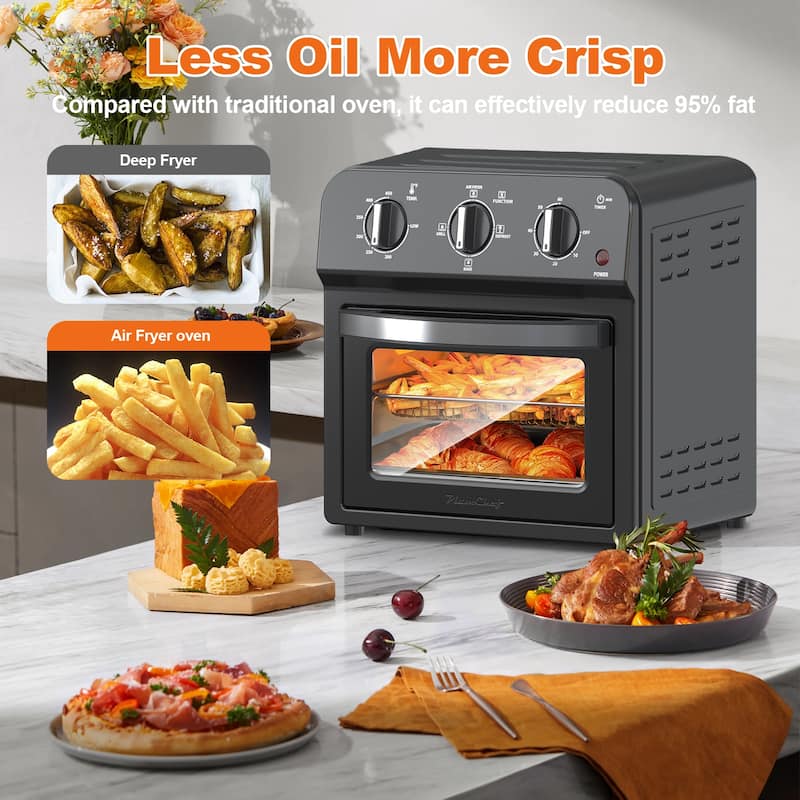 Family Size Air Fryer Toaster Oven Combo,13QT,360°Hot Air Circulation for Healthy Oil-Free Cooking