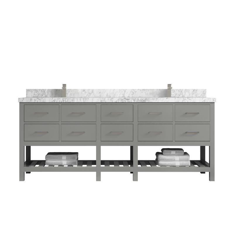Willow Collections 84 in. W x 22 in. D Parker Double Sink Bathroom vanity with Regular Countertop